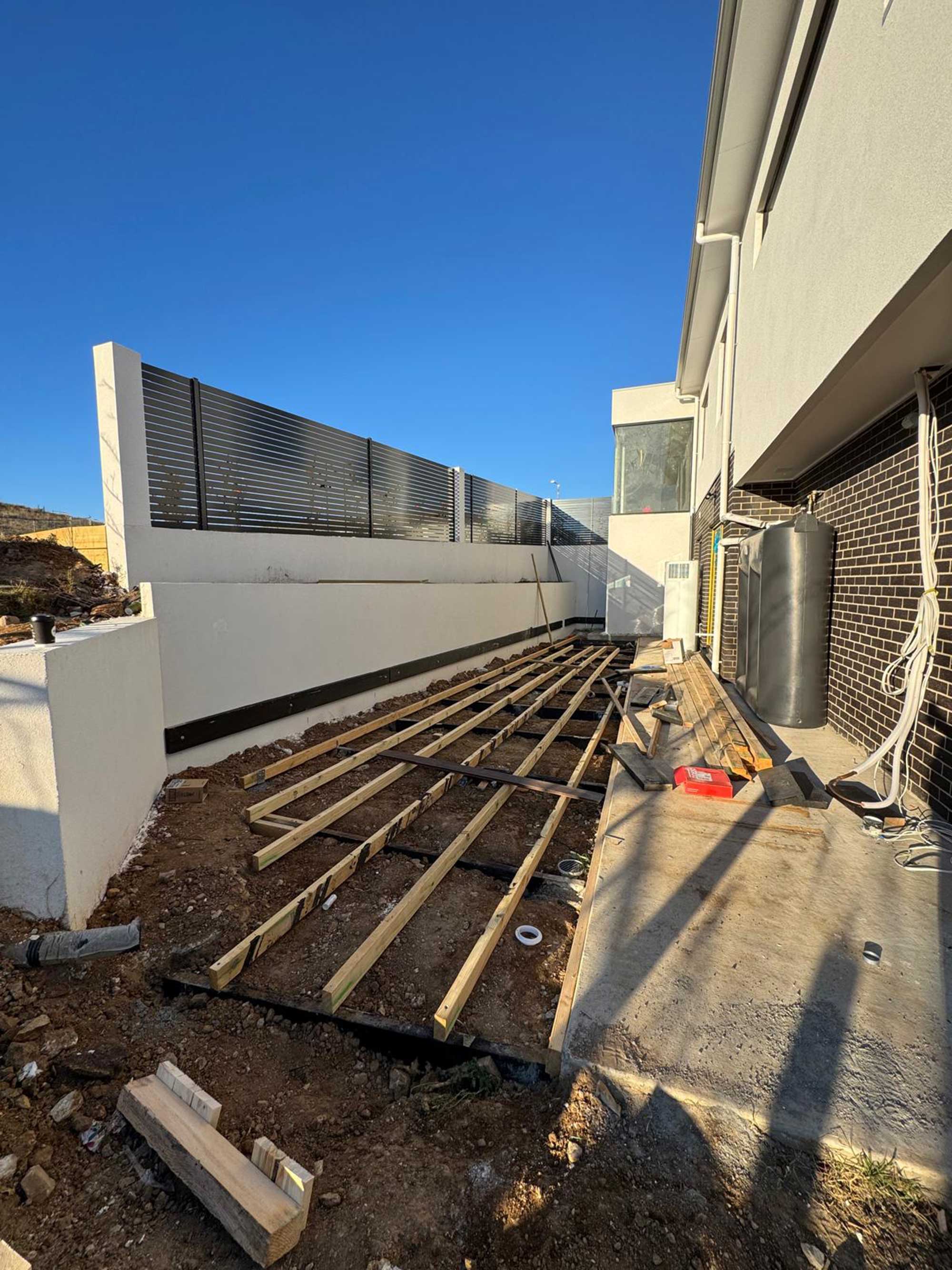 Rooftop deck installation before photo in Canberra