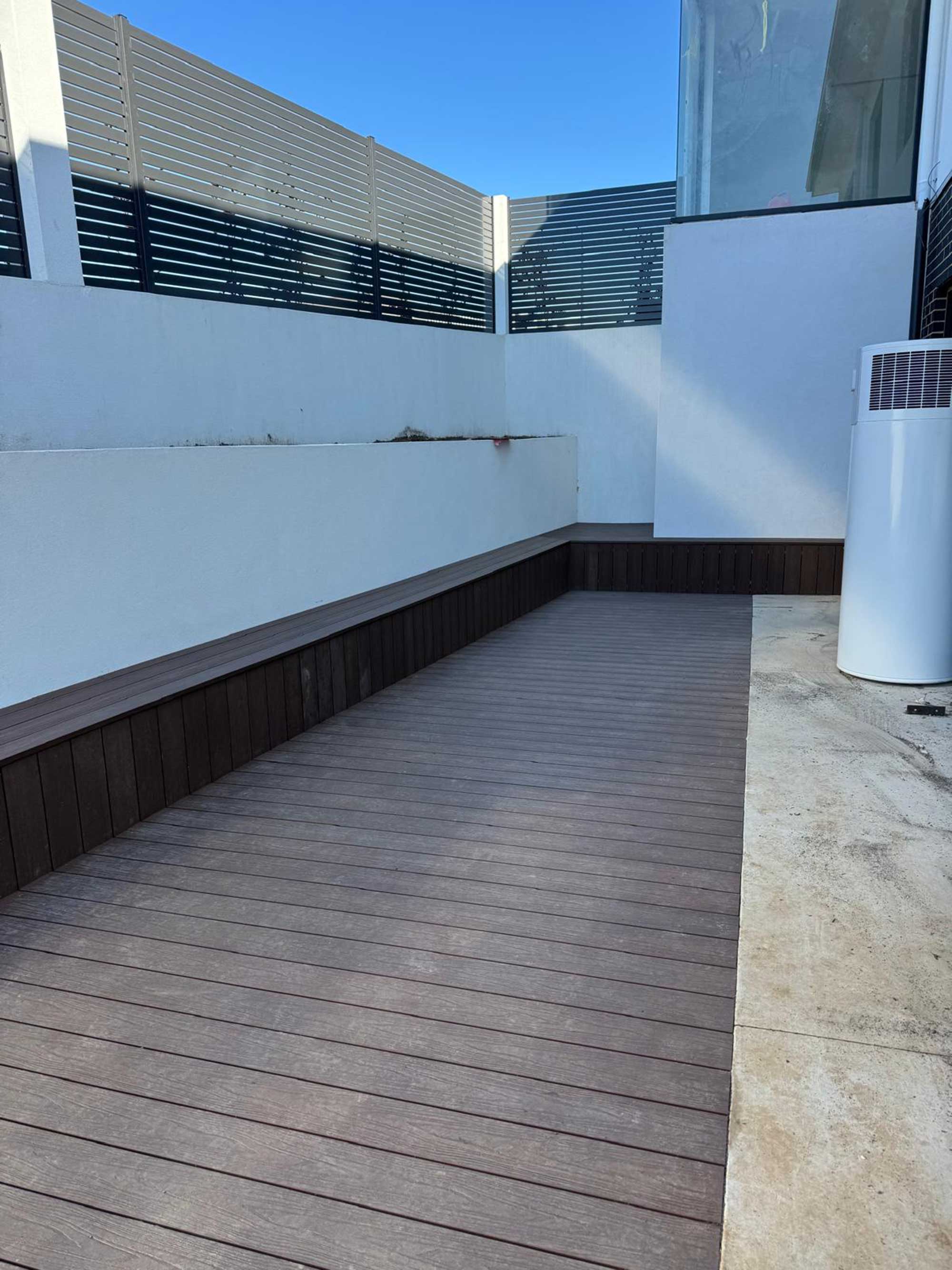 Timber decking on rooftop balcony in Canberra
